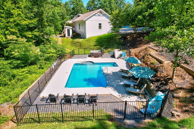 270 Milford Trl, Talking Rock, GA 30175 - view of pool featuring a fenced in pool, a patio area, and fence
