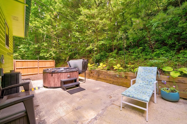 270 Milford Trl, Talking Rock, GA 30175 - view of patio with fence and a hot tub