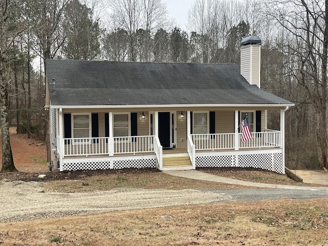 view of front of home featuring covered porch