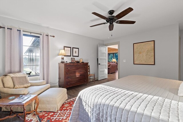 1667 S Old Federal Rd, Chatsworth, GA 30705 - bedroom featuring wood finished floors and ceiling fan