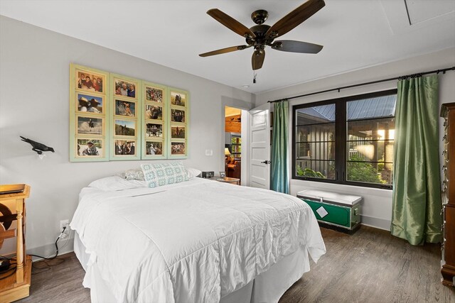 1667 S Old Federal Rd, Chatsworth, GA 30705 - bedroom with wood finished floors, baseboards, and a ceiling fan