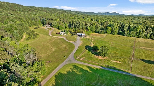 1667 S Old Federal Rd, Chatsworth, GA 30705 - aerial view of property's location with a heavily wooded area and a mountainous background