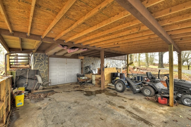 view of garage