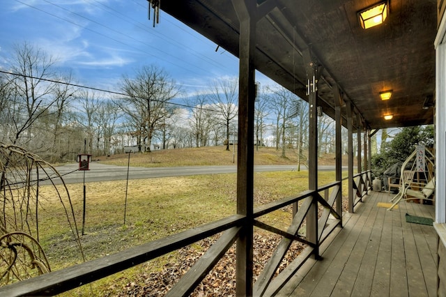 wooden deck with a porch