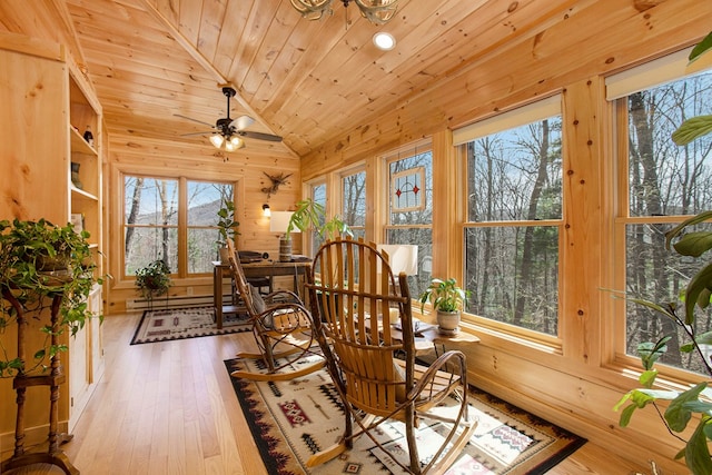226 Shepherds Walk, Morganton, GA 30560 - sunroom / solarium featuring wood ceiling, vaulted ceiling, wood walls, and wood finished floors