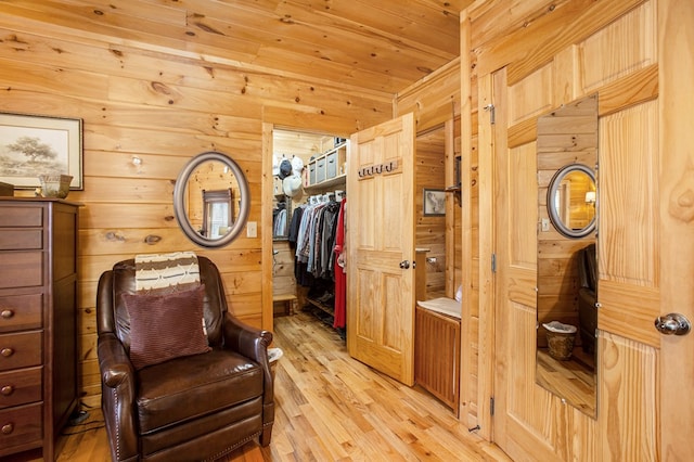 226 Shepherds Walk, Morganton, GA 30560 - living area featuring wooden ceiling, light wood finished floors, and wood walls