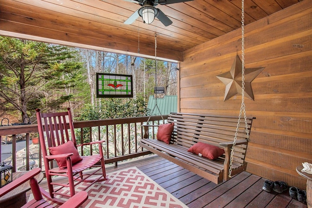 226 Shepherds Walk, Morganton, GA 30560 - wooden deck featuring a ceiling fan