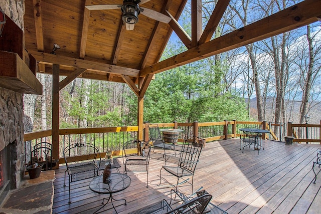 226 Shepherds Walk, Morganton, GA 30560 - deck featuring a ceiling fan
