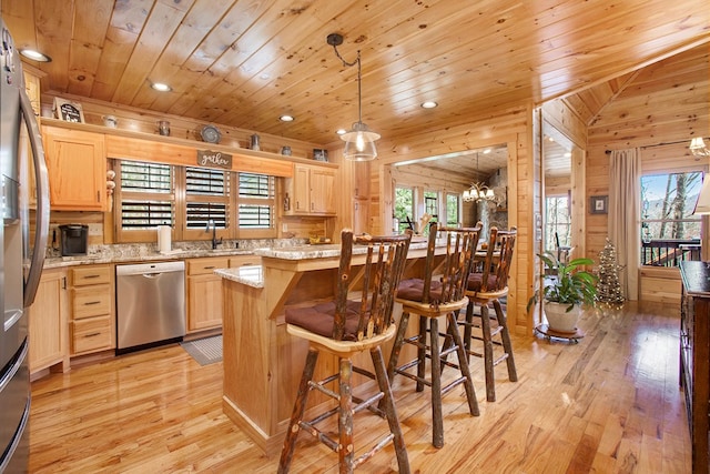 226 Shepherds Walk, Morganton, GA 30560 - kitchen with light brown cabinets, light wood-type flooring, and appliances with stainless steel finishes
