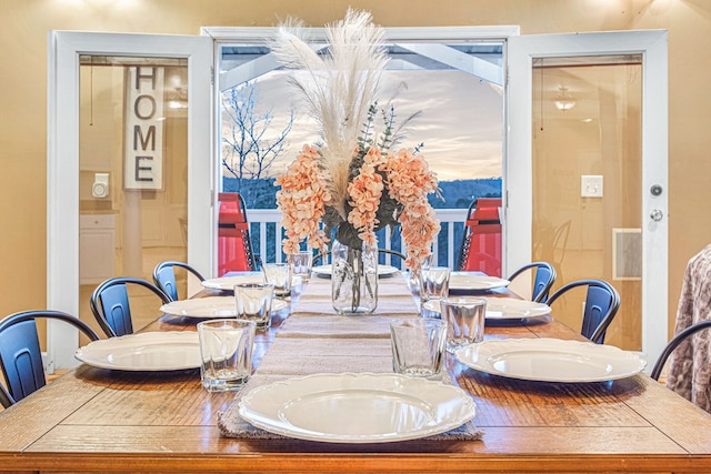 view of dining area