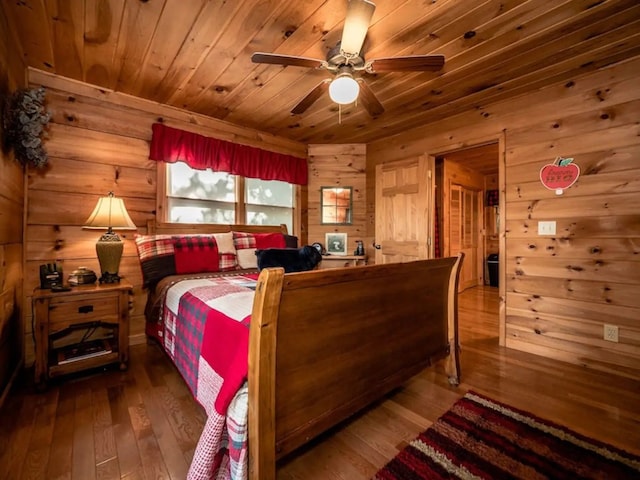 587 Lower Prince Mountain Rd, Cherry Log, GA 30522 - bedroom with hardwood / wood-style floors, wood ceiling, and wooden walls