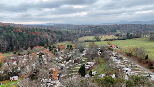 drone / aerial view with a mountain view