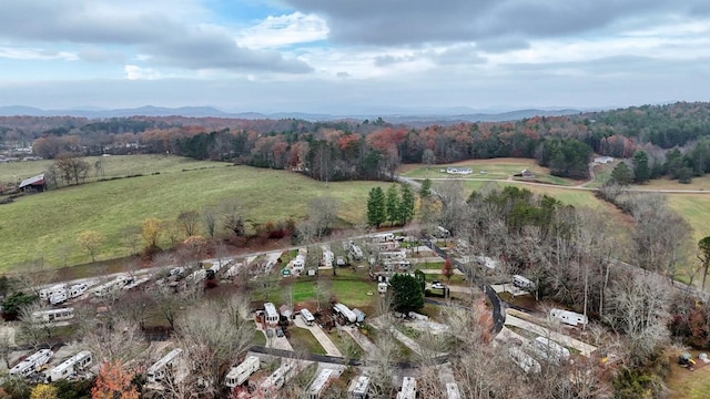 bird's eye view featuring a mountain view