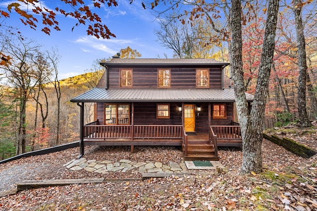 view of front of property with a porch