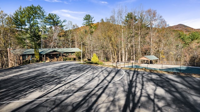 exterior space with a mountain view