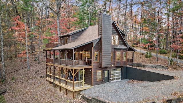 view of home's exterior with a deck