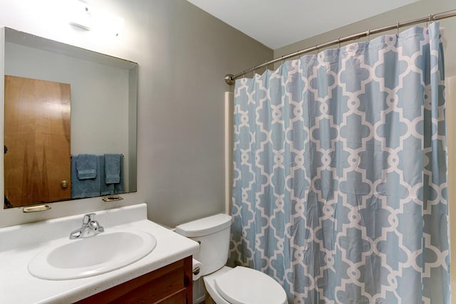 bathroom with toilet and vanity