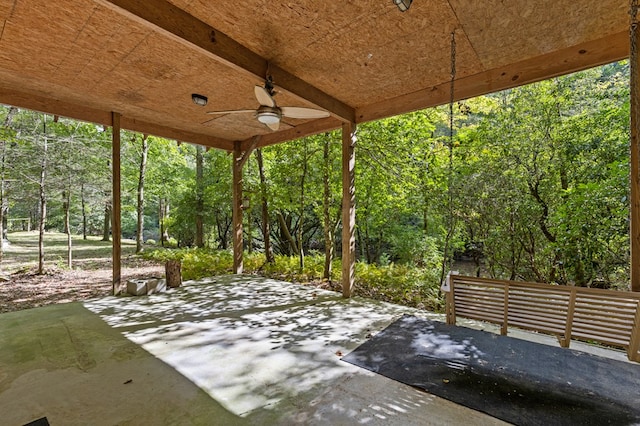 view of patio / terrace featuring ceiling fan