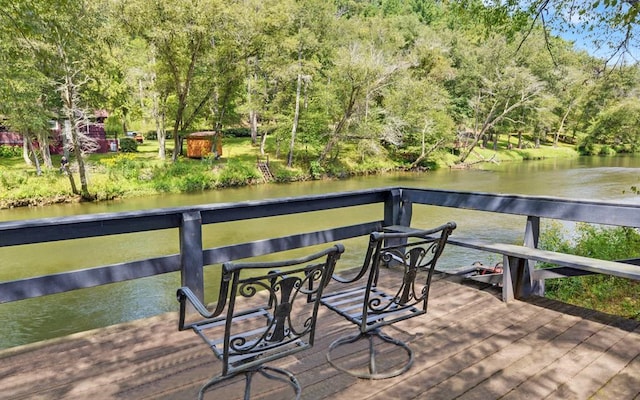 166 Dallas Ln, Blue Ridge, GA 30513 - wooden terrace featuring a water view