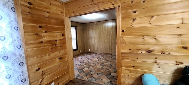 interior space with wood walls