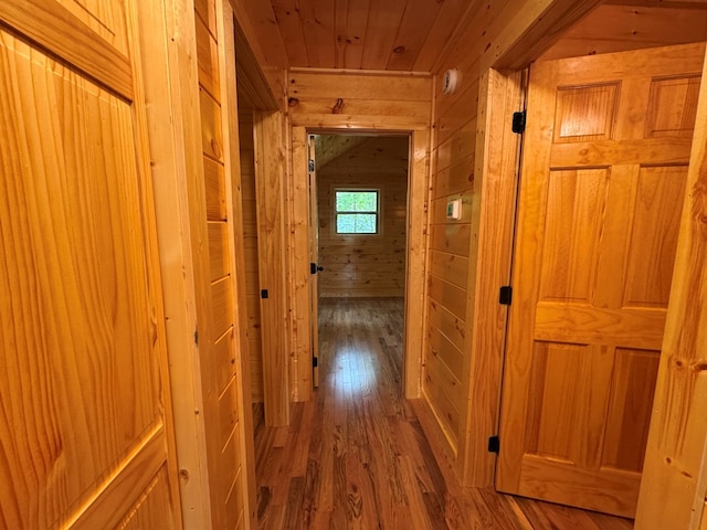 151 Martins Creek Ridge Rd, Murphy, NC 28906 - corridor featuring wooden walls, wood finished floors, and wood ceiling