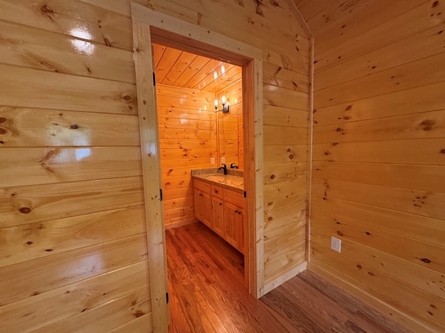 151 Martins Creek Ridge Rd, Murphy, NC 28906 - corridor with wooden walls, wood finished floors, wooden ceiling, and a relaxing sauna