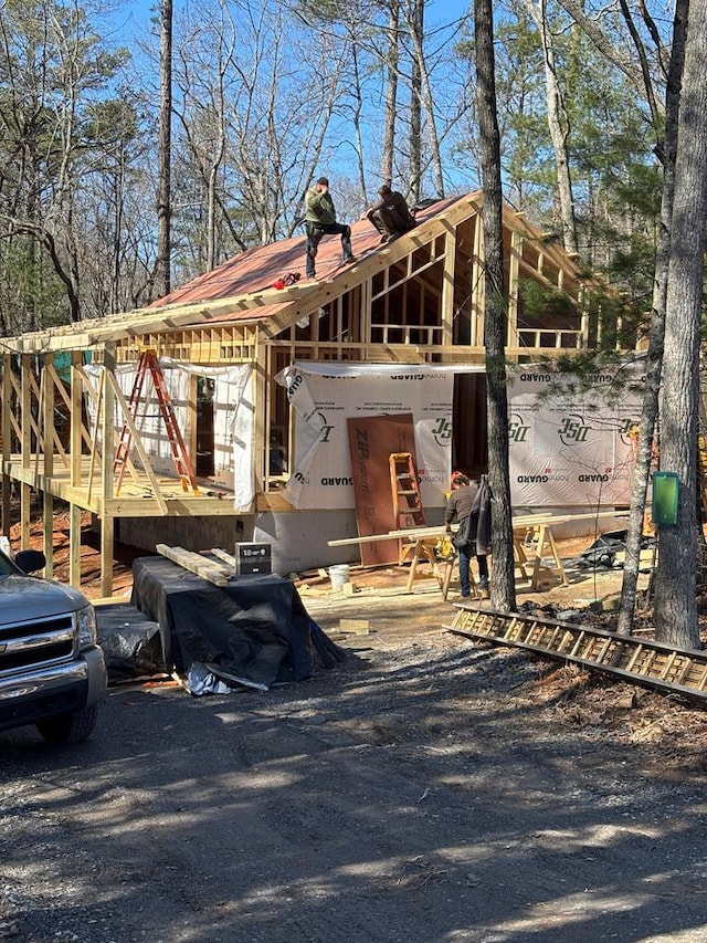 151 Martins Creek Ridge Rd, Murphy, NC 28906 - property under construction featuring a wooden deck