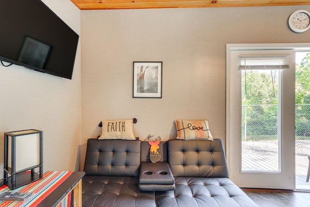 sitting room featuring hardwood / wood-style floors