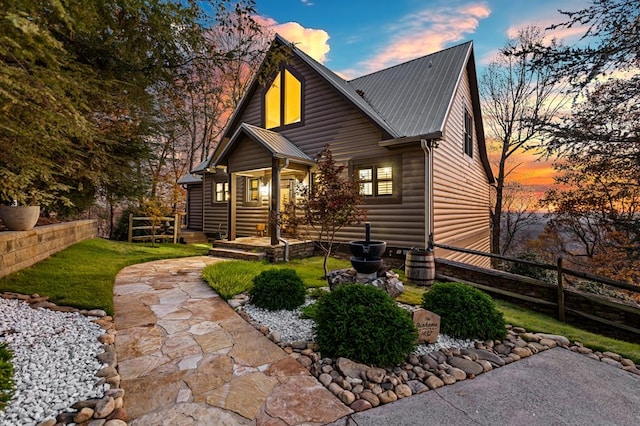 back house at dusk with central AC