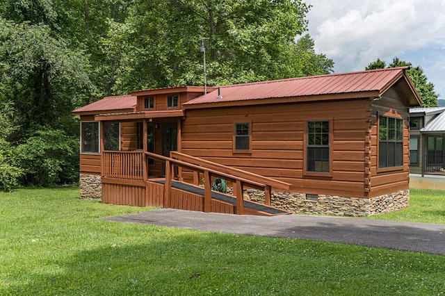 93 Lazy Bear Trl, Andrews, NC 28901 - view of front of house featuring a front lawn and metal roof