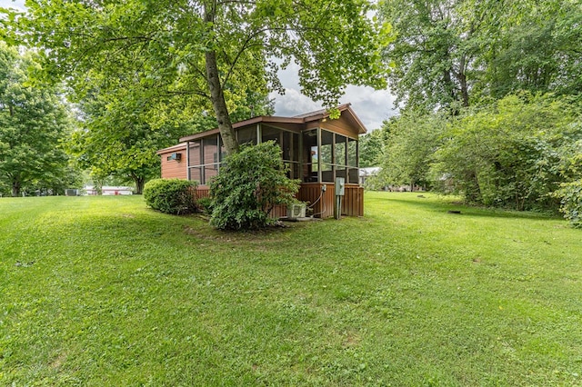 93 Lazy Bear Trl, Andrews, NC 28901 - view of green lawn with a sunroom