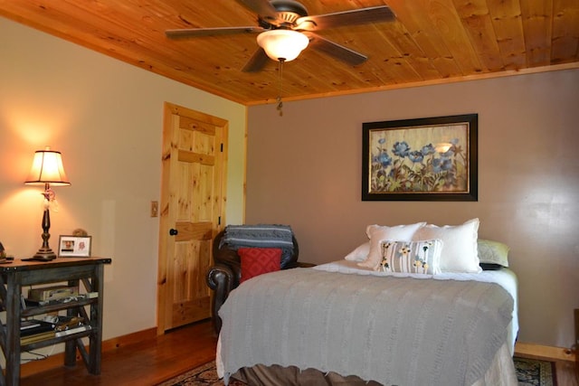 115 Black Oak Ridge Rd, Blue Ridge, GA 30513 - bedroom with wooden ceiling, wood finished floors, and baseboards