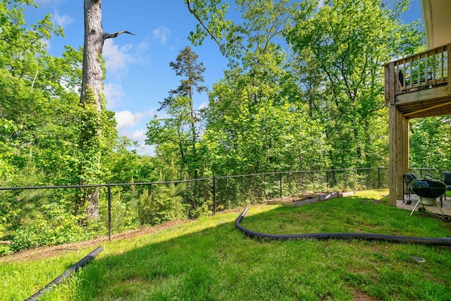 view of yard with fence
