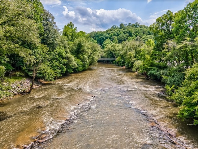 view of local wilderness with a water view