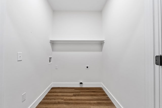 109 Lakeview Ct, Ellijay, GA 30540 - laundry room with electric dryer hookup, washer hookup, and dark wood finished floors