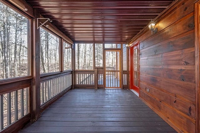 view of unfurnished sunroom