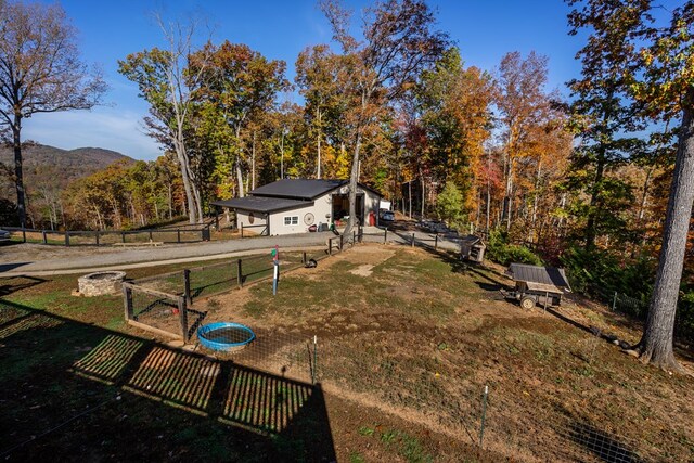 view of yard with fence