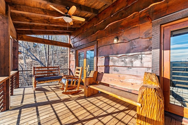 deck featuring ceiling fan