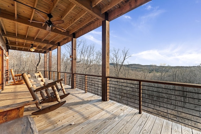 deck featuring ceiling fan