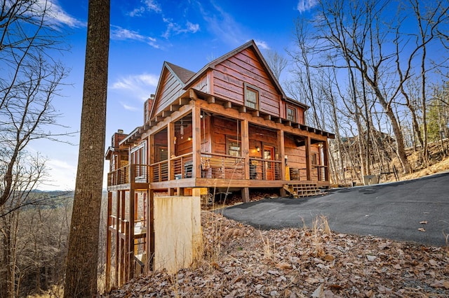 exterior space with covered porch