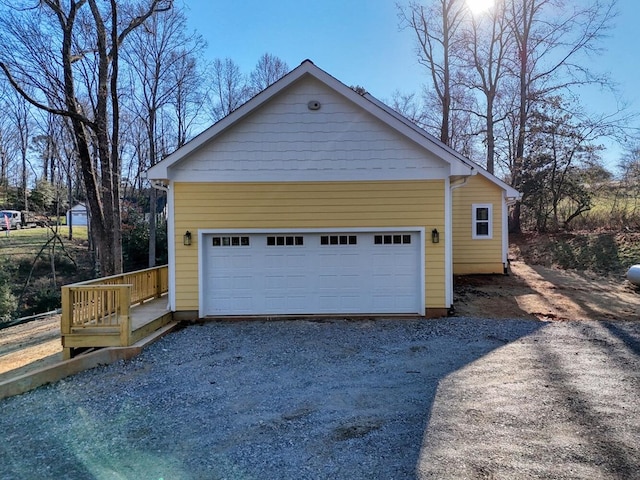 view of garage