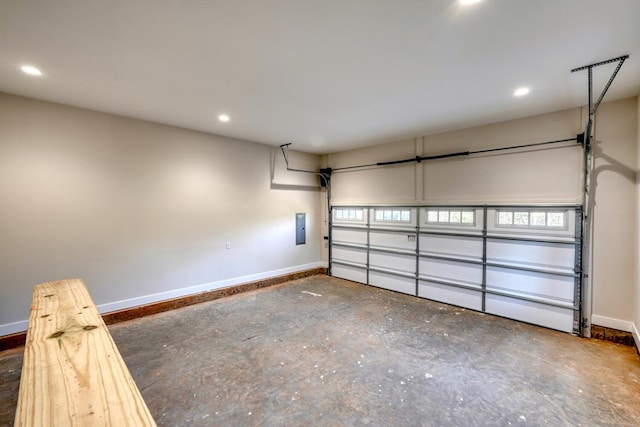 garage with electric panel