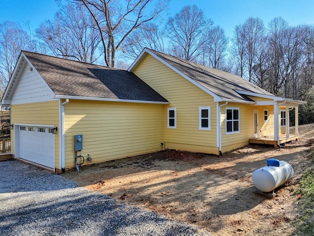 view of home's exterior with a garage