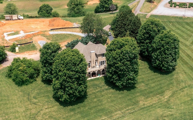 drone / aerial view with a rural view