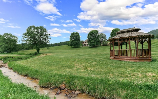 view of yard with a gazebo