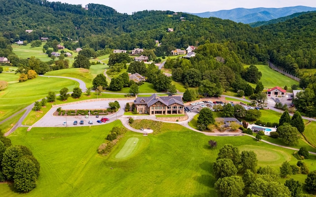 drone / aerial view with a mountain view