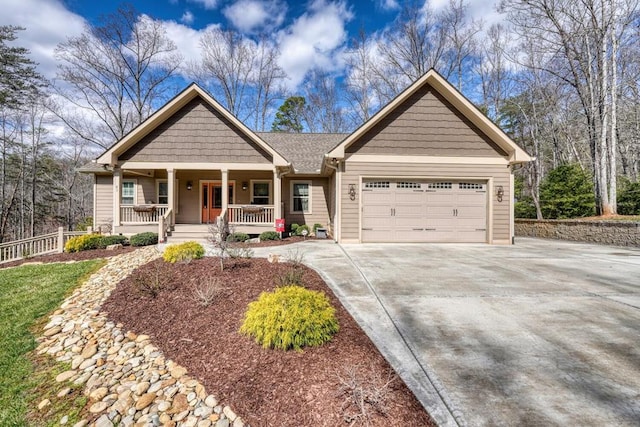 83 Nathans Path, Young Harris, GA 30582 - craftsman-style home featuring driveway, an attached garage, and a porch