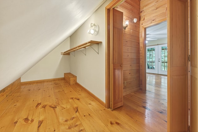 776 Mountain Oak Rd, Ellijay, GA 30536 - bonus room with light wood-type flooring, vaulted ceiling, and french doors