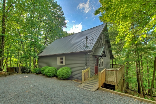 776 Mountain Oak Rd, Ellijay, GA 30536 - view of front of property featuring a metal roof and a wooden deck