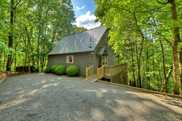 776 Mountain Oak Rd, Ellijay, GA 30536 - view of front facade featuring a metal roof and gravel driveway